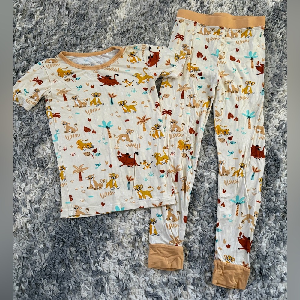 Little Sleepies Disney The Lion King bamboo short sleeve pajama set Sz 5/6